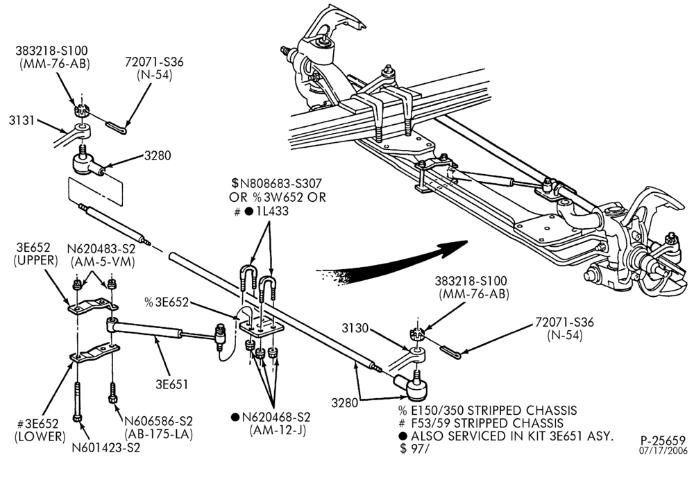 Схема STEERING-Steering linkage shock absorber-F53/59(Stripped Chassis)