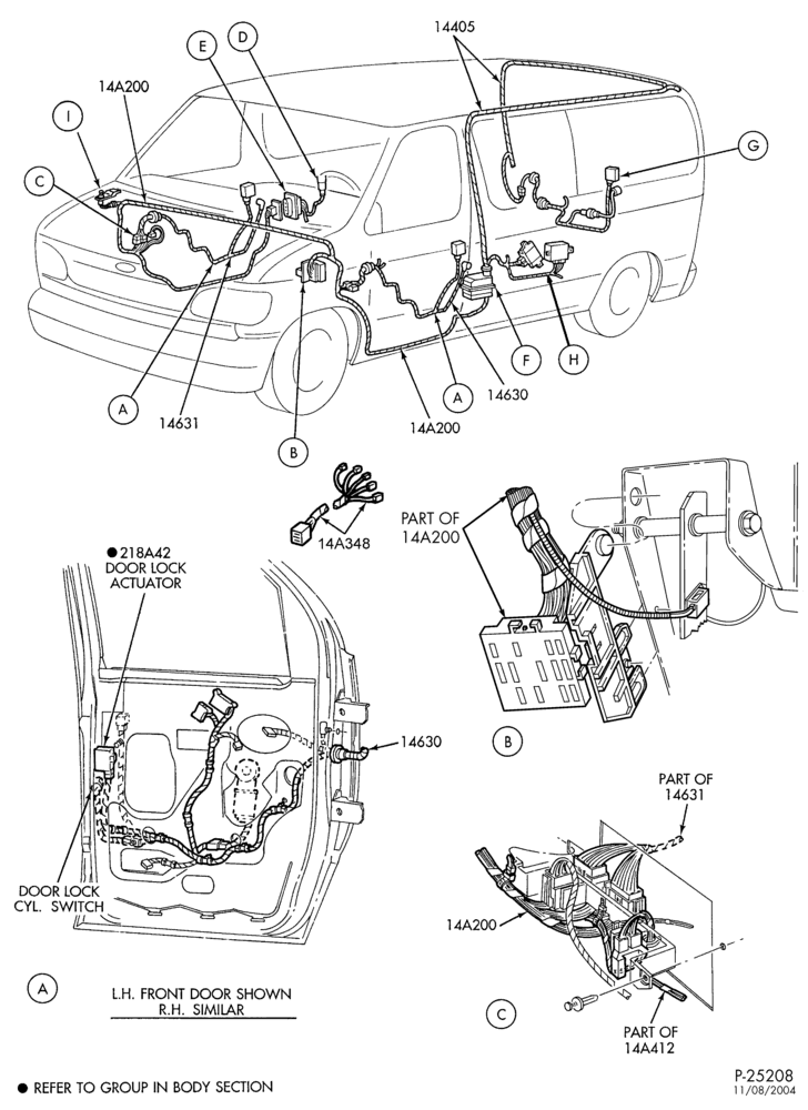 Схема ELECTRICAL SYSTEMS-Anti-theft, remote convenience controls, wiring & related parts - Page A-E150/550