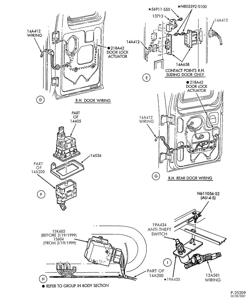 Схема ELECTRICAL SYSTEMS-Anti-theft, remote convenience controls, wiring & related parts - Page B-E150/450