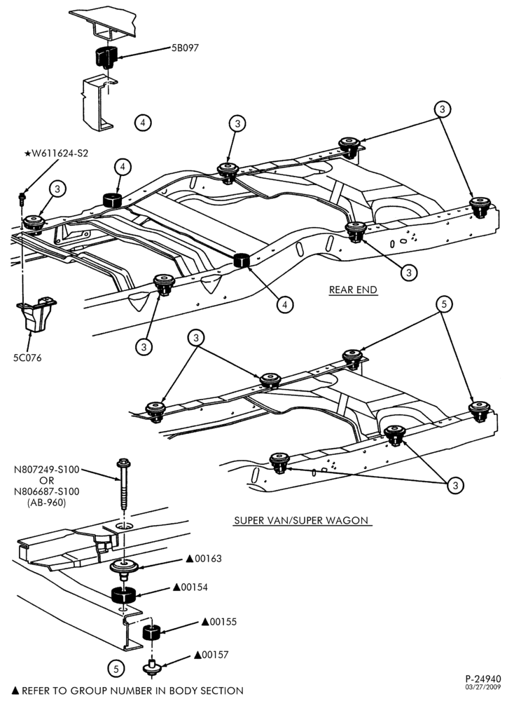 Схема FRAME-Frame - body to frame mounts - Page B-E250/450