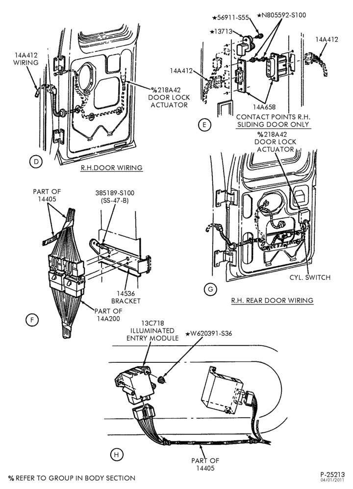 Схема ELECTRICAL SYSTEMS-Illuminated entry & related parts - Page B-E150/450