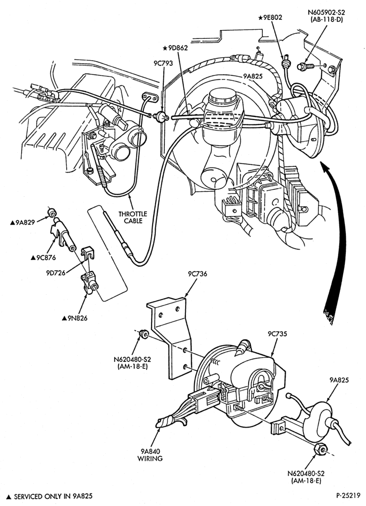 Схема 6 CYL. 4.9L - GAS-Speed control - factory installed - engine compartment - C6 A/T