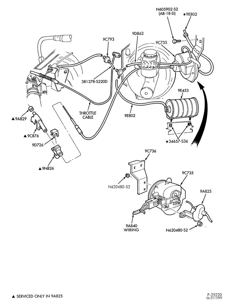 Схема 8 CYL. 5.0L - GAS-Speed control - factory installed - engine compartment - exc. C6 A/T