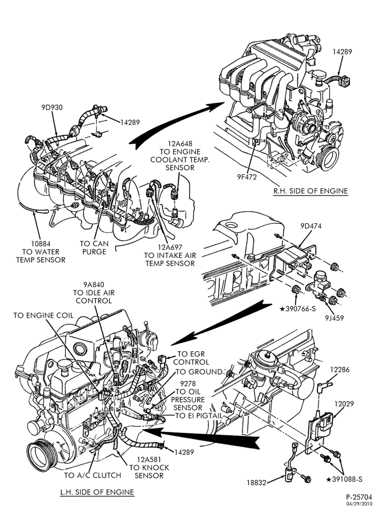 Схема ELECTRICAL SYSTEMS-Wiring system - engine - L.H. & R.H. - 6 cyl. 4.9L-U150