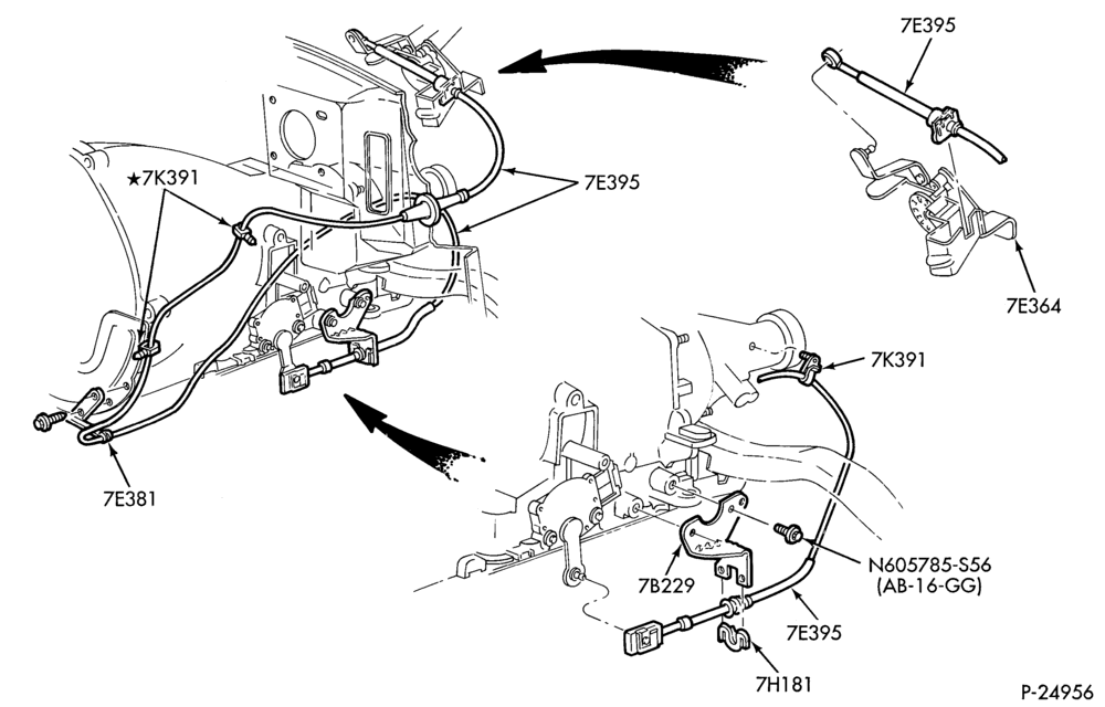 Схема AOD TYPE - EXTERNAL PARTS-AOD TYPE - transmission shift controls