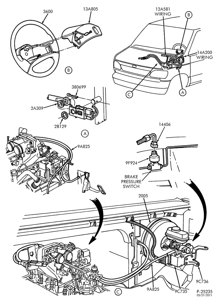 Схема 8 CYL. 7.5L - GAS-Speed control - factory installed - engine compartment