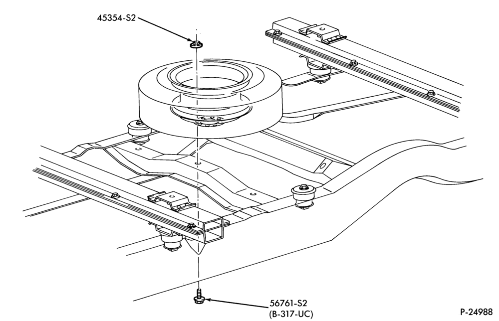 Схема SPARE WHEEL CARRIERS-Spare wheel stowage - commercial & cutaway-E350/550