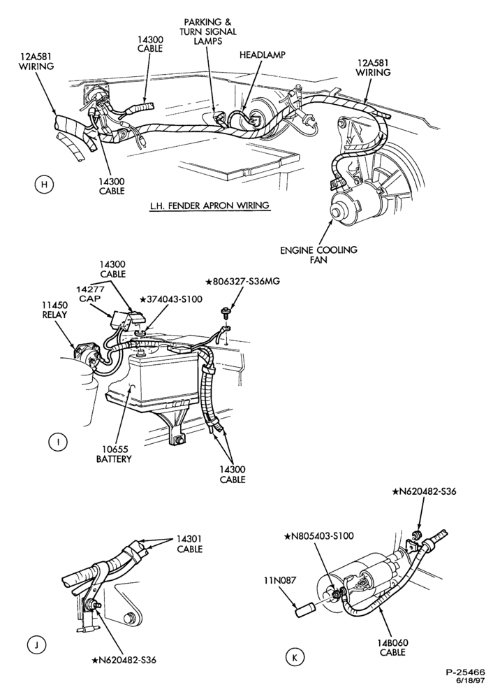 Схема Электрооборудование — Проводка моторного отсека - 6 cyl. 3.0L — лист C