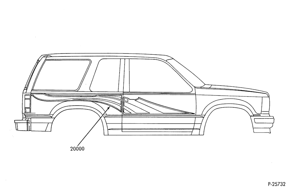 Схема Комплект декоративных полос - 2 DOOR - ACCESSORY
