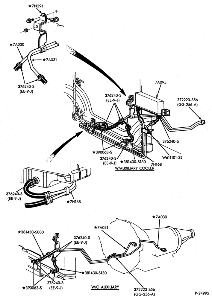 Схема C6 TYPE-EXTERNAL PARTS - Oil cooling system - w/o aux. oil cooler - 7.3L diesel-E150/350