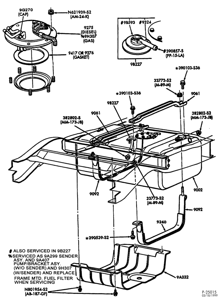 Схема 8 CYL. 7.5L - GAS-Fuel tank - aft axle