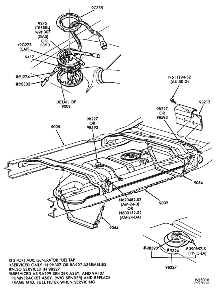 Схема 8 CYL. 7.5L - GAS-Fuel tank & related parts - midship