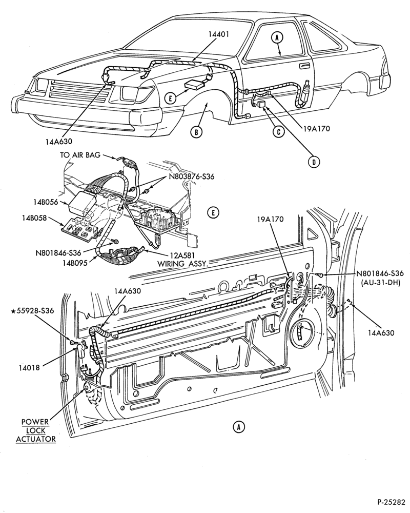 Схема ELECTRICAL SYSTEMS-Power door locks & controls - B/T 66 - Page A