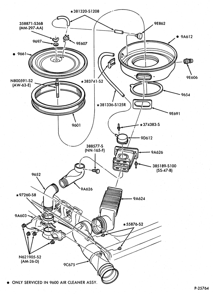 Схема 6 CYL. 3.8L (230 C.I.D.)-Air cleaner