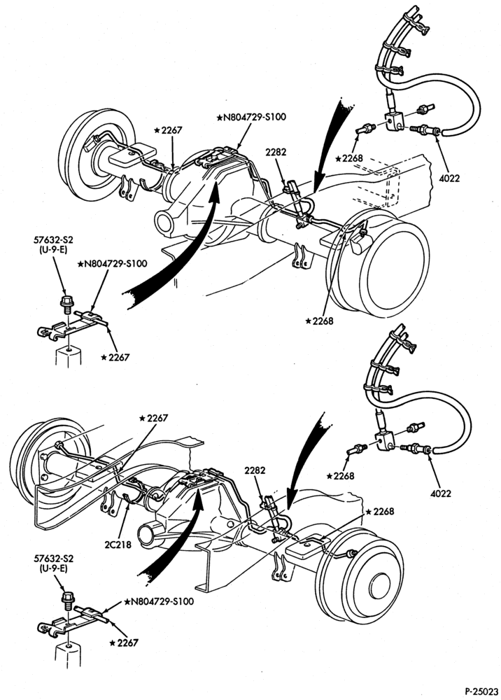 Схема BRAKES-Brake system - with anti-lock - Page B-E150/350