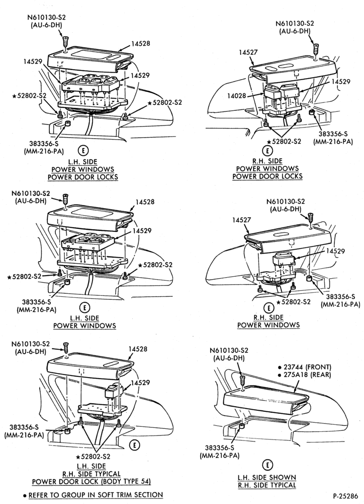 Схема ELECTRICAL SYSTEMS-Power windows, door locks & controls - B/T 54 - Page C
