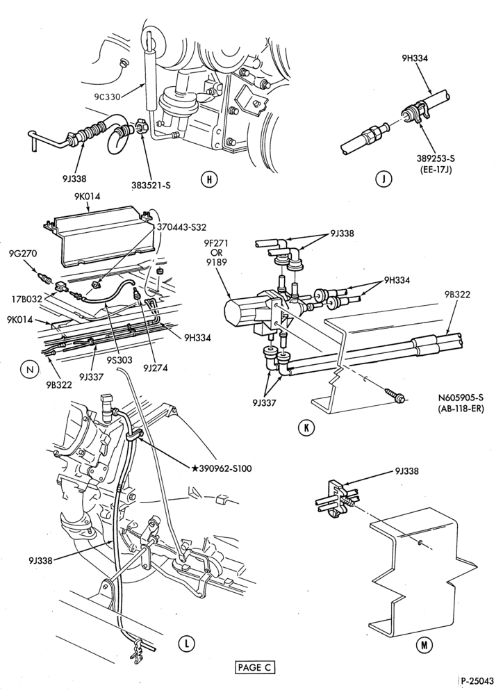 Схема 8 CYL. 7.3L - DIESEL-Fuel lines & related parts - dual tank - Page C