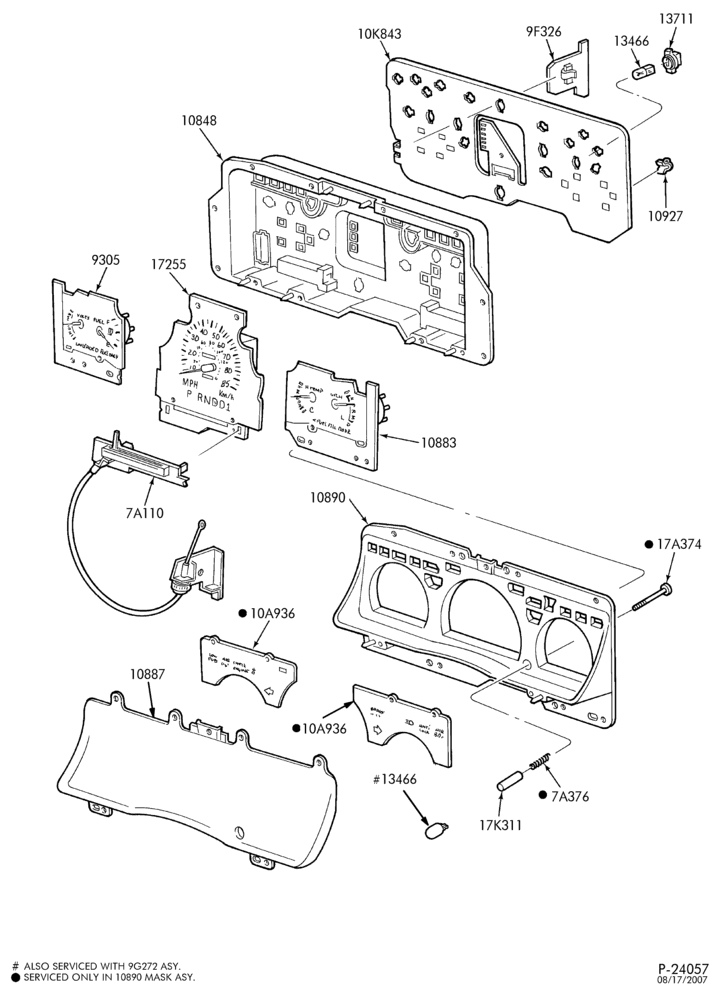 Схема Генератор, INSTRUMENT CLUSTER, BATTERY-Instrument cluster and related parts - mechanical