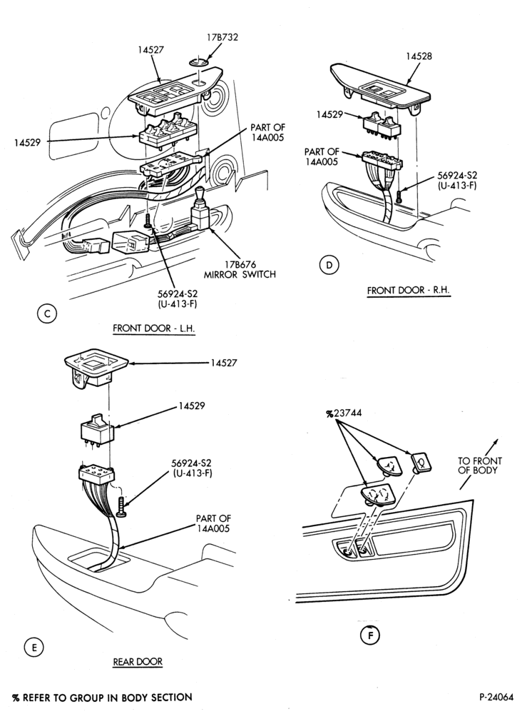 Схема ELECTRICAL SYSTEMS-Power window, door locks controls & wiring - Page B