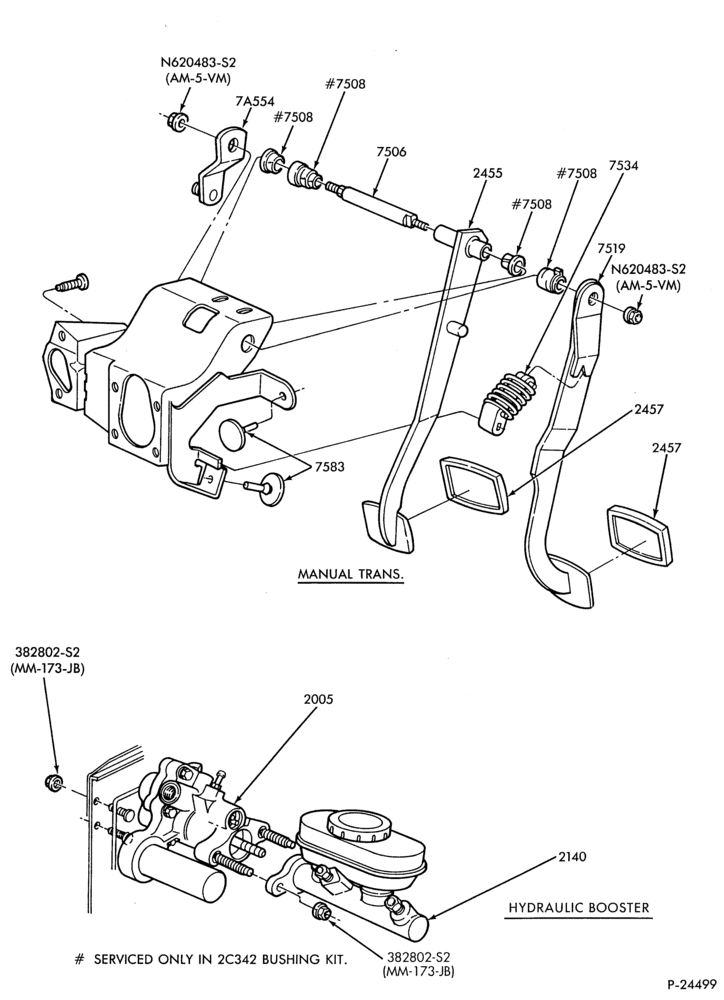 Схема BRAKES-Brake pedal & booster installation - with speed control - Page B-U150
