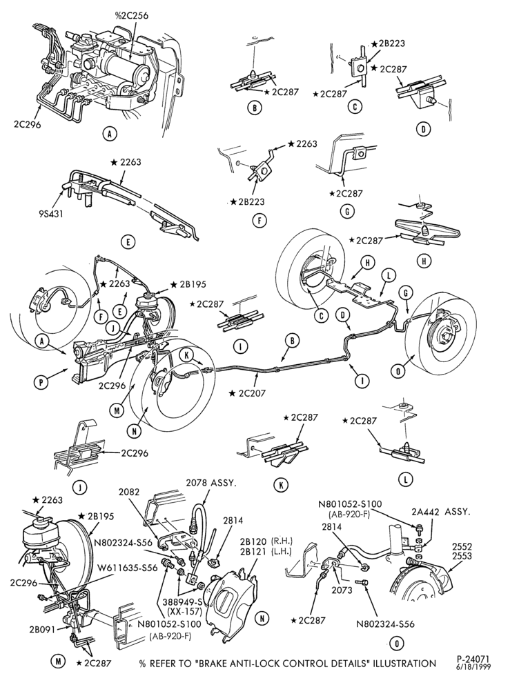 Схема BRAKES-Disc brake system - B/T 74 - w/anti-lock - Page A