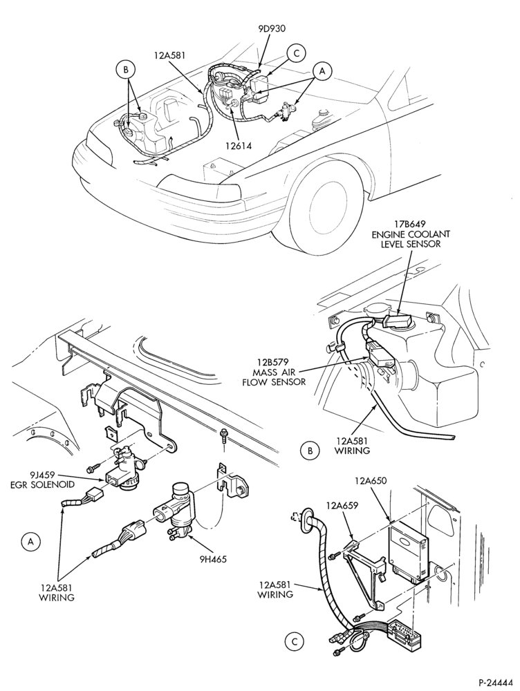 Схема 8 CYL. 5.0L-Electronic engine control (E.E.C.) - Page A