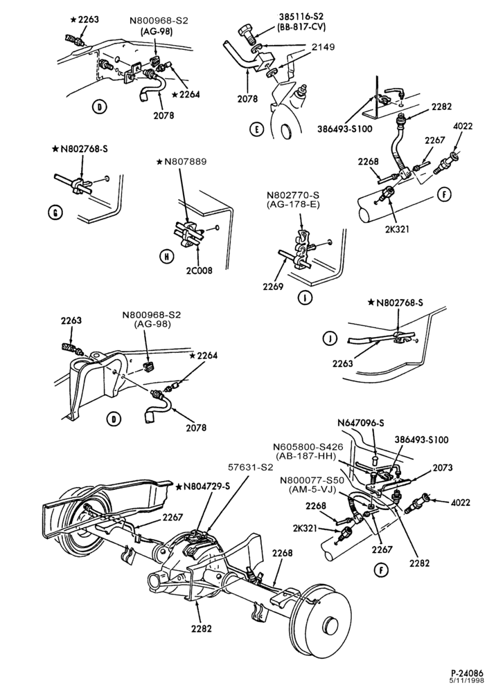 Схема BRAKES-Brake system - without anti-lock - Page B-U150