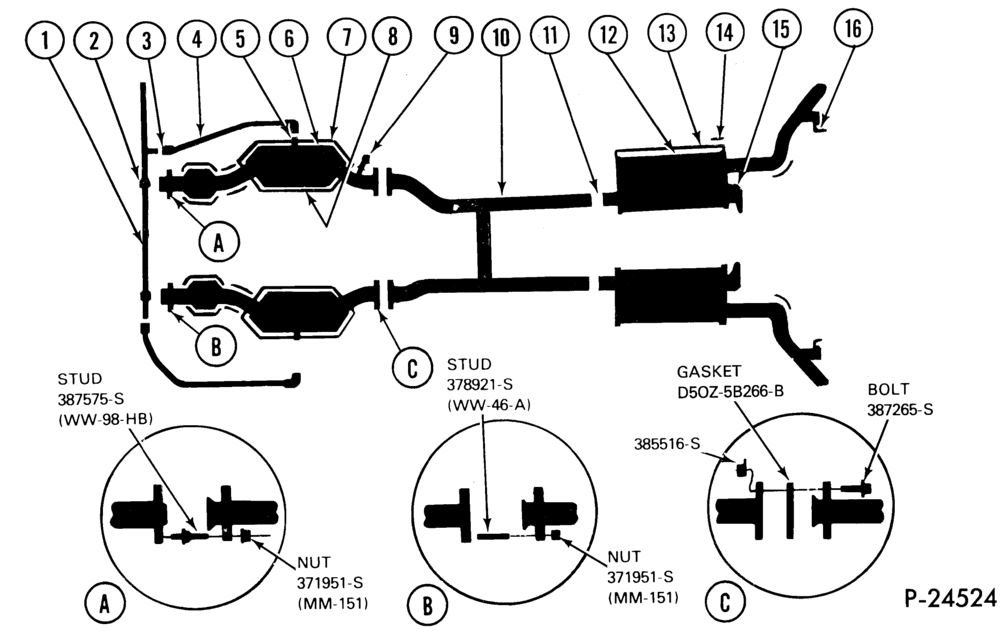 Схема (A,MA) DUAL EXHAUST -- 2 T/B 2 U/B