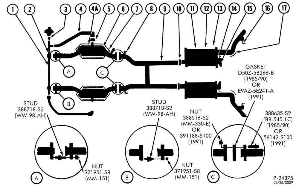 Схема FRAME-(A,MA) 8 CYL. 5.8L W/ DUAL EXHAUST (POLICE ONLY)