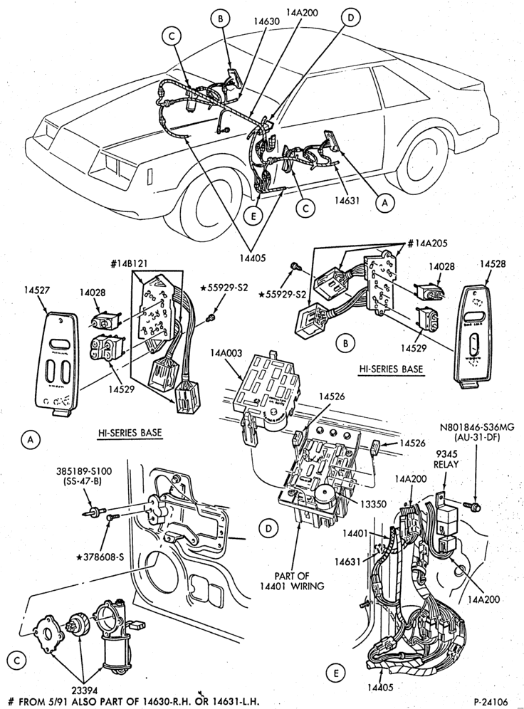 Схема ELECTRICAL SYSTEMS-Power Door Locks, Windows & Controls-exc. convertible-Page A
