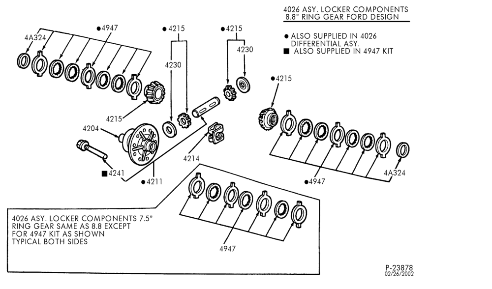 Схема REAR AXLE-REAR AXLE- Locking differential - Ford model WFL-U150