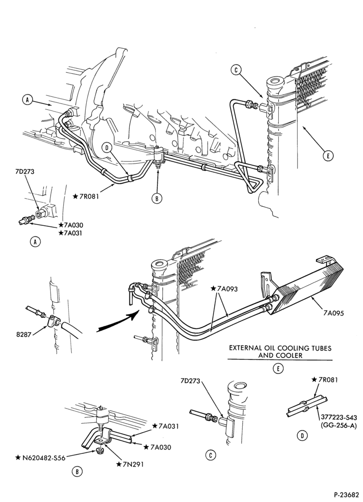 Схема AOD TYPE - EXTERNAL PARTS-AOD TYPE - oil cooling system