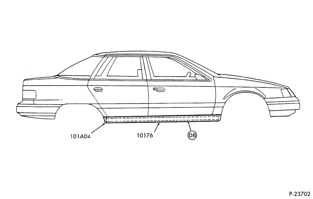 Схема SABLE -- LTS - BODY TYPE 54 - ROCKER PANEL