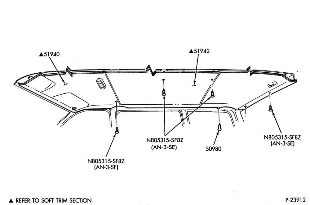Схема TRIM-Interior trim  - Roof panels- "From 11/88"-A