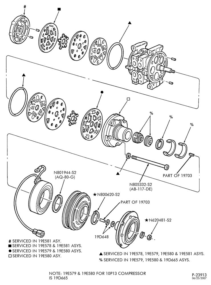 Схема AIR CONDITIONER-Compressor - Nippondenso - 10P13