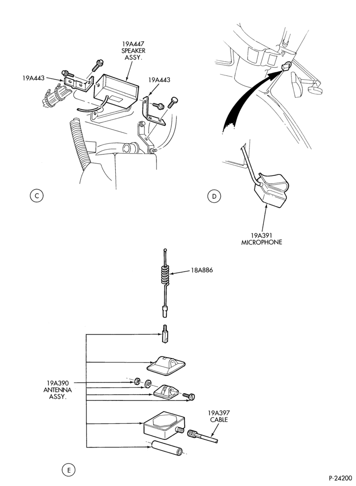 Схема Аудиосистема, ANTENNAS AND SPEAKERS-Telephone wiring system - Page B