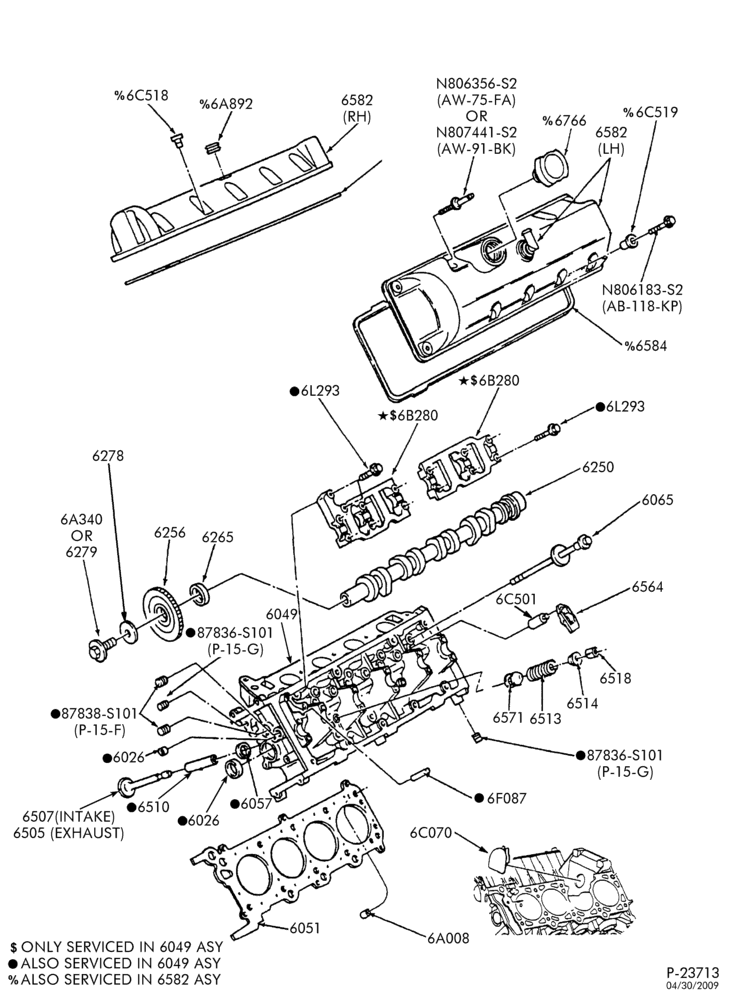 Схема 8 CYL. 4.6L - SOHC-Valves and push rods