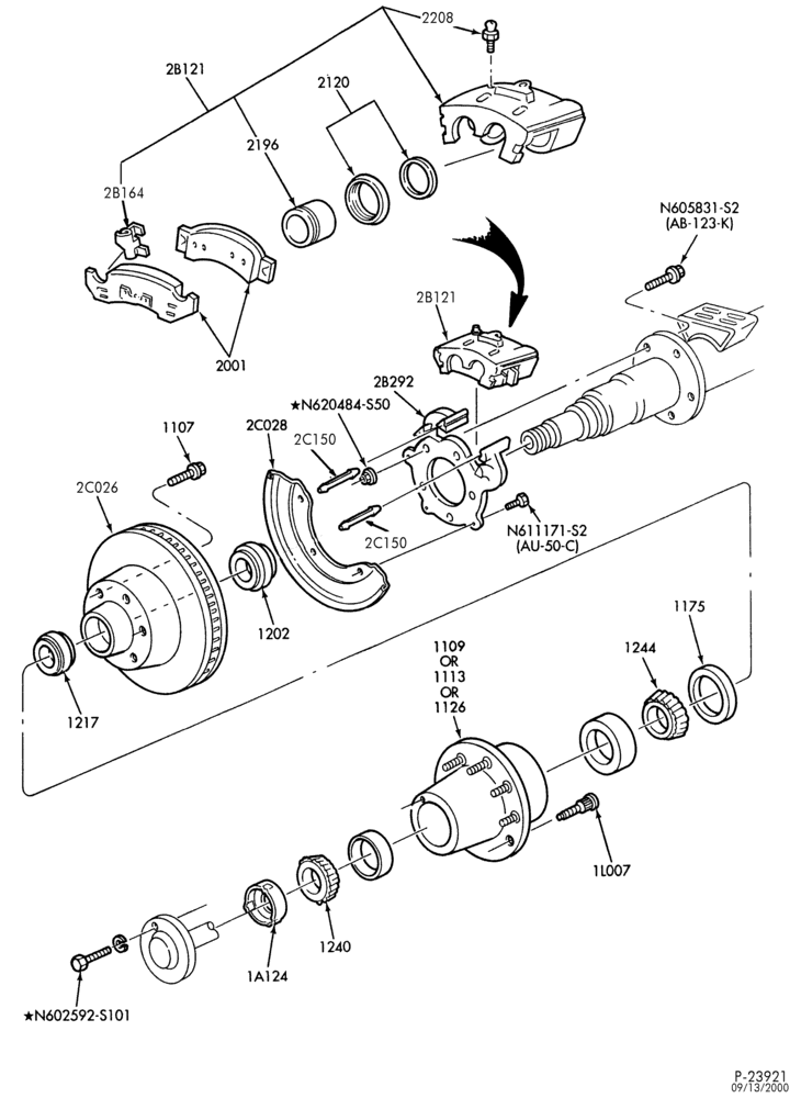 Схема BRAKES-(1988/) - Disc Rear-F(Super Duty)