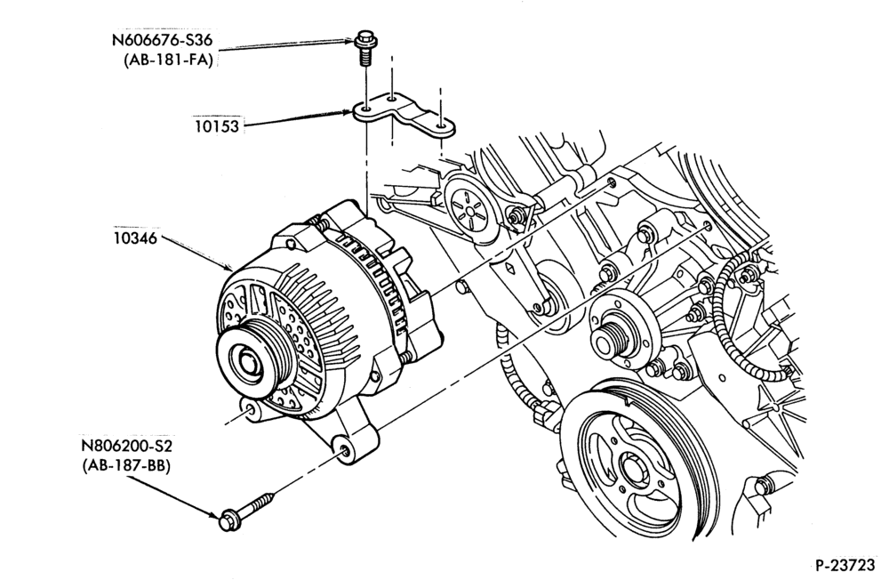 Схема Стартер, IGNITION AND HEADLAMP SWITCHES-Alternator installation