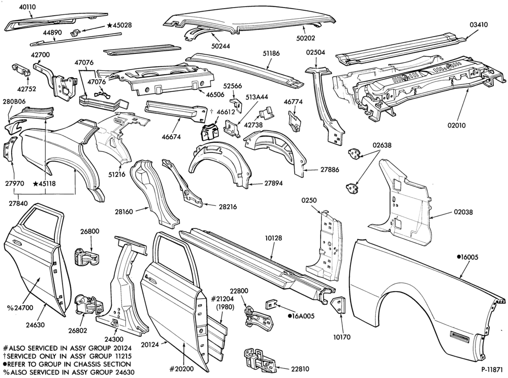 Схема SHEET METAL-54 - upper body