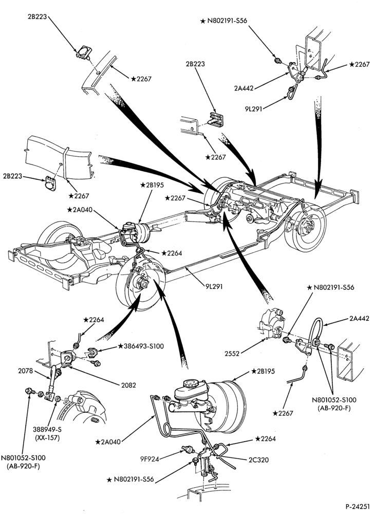 Схема BRAKES-Disc brake system - rear disc - w/o anti-lock
