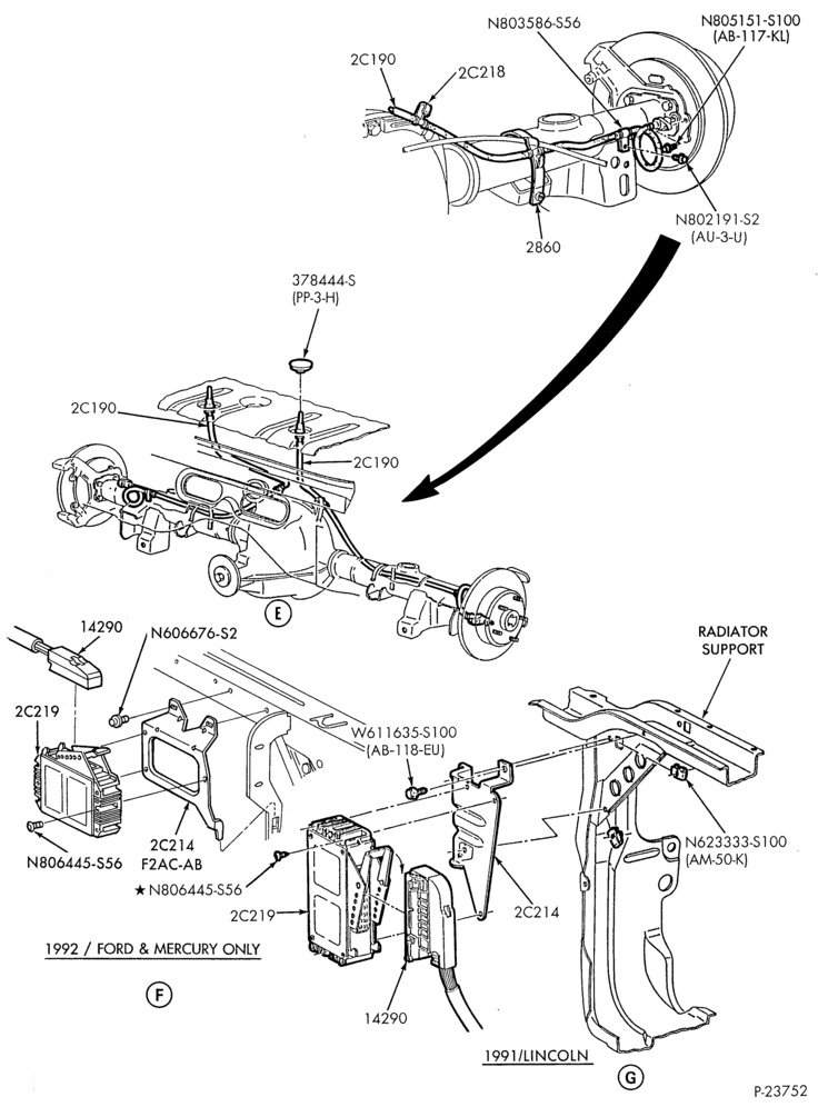 Схема BRAKES-Disc brake system - rear disc - w/anti-lock - Page B