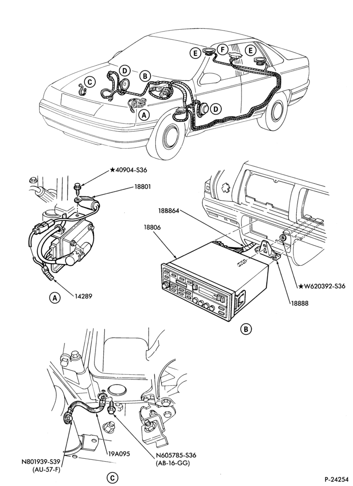 Схема Аудиосистема, ANTENNAS AND SPEAKERS-Radio & related parts - Page A
