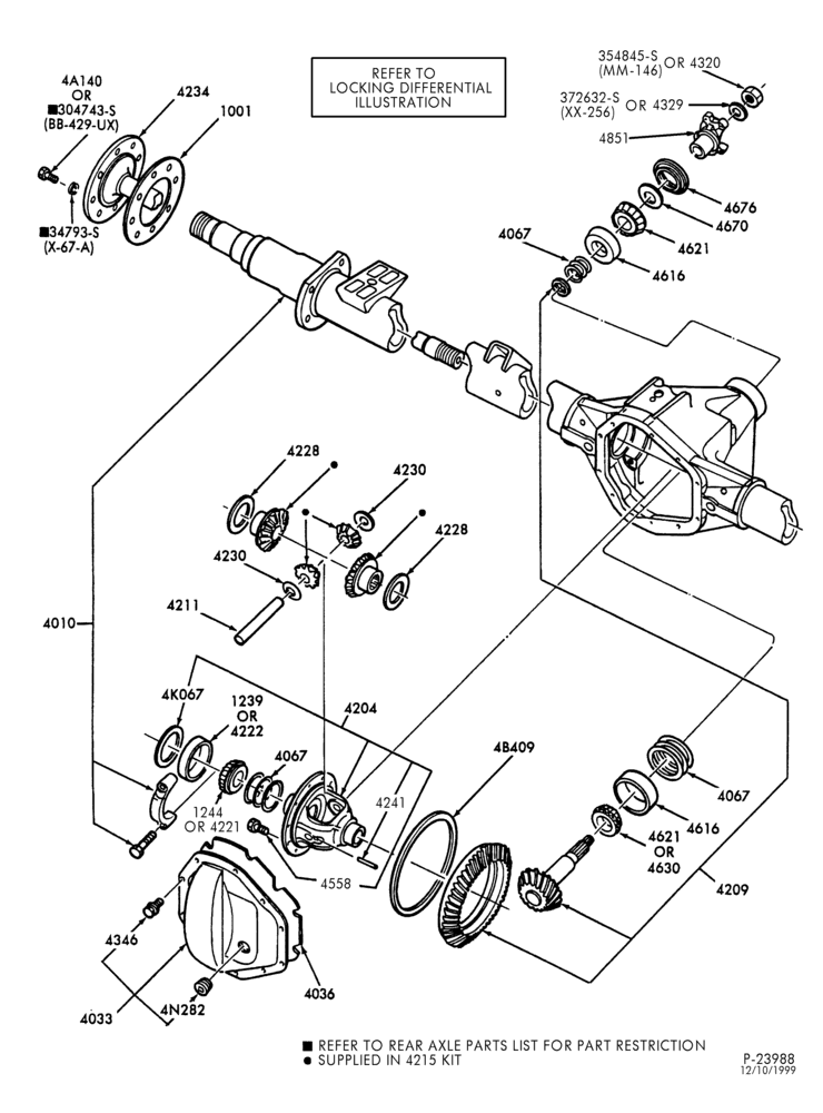 Схема REAR AXLE-REAR AXLE- Dana (Spicer) 267 (70) locking & non-locking - full float axle-E350/450