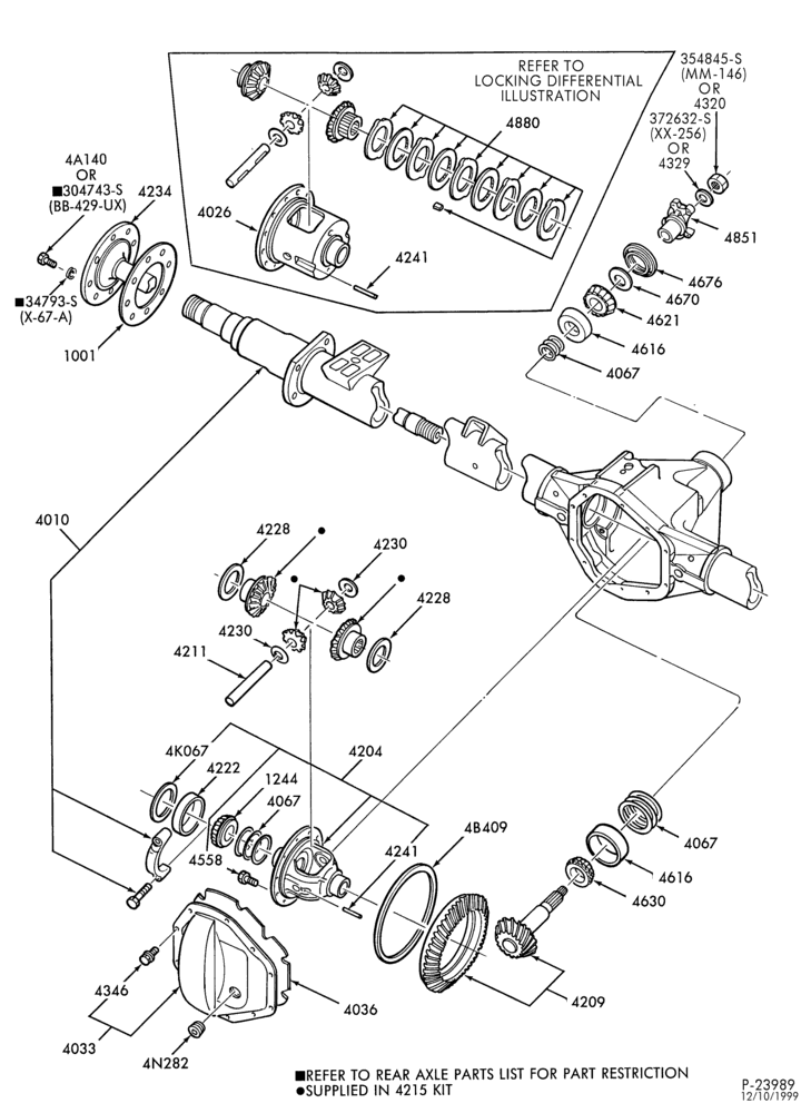 Схема REAR AXLE-REAR AXLE- Dana (Spicer) 248 (60-1)locking &  non-locking - full float axle-E250/350