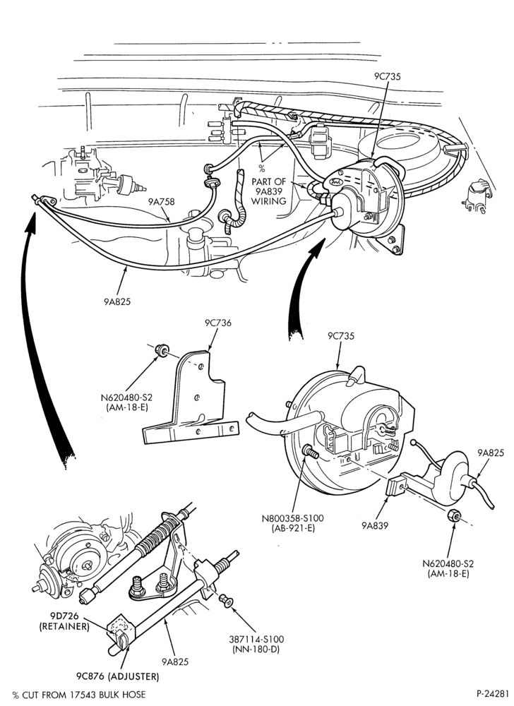 Схема 4 CYL. 1.9L (116 C.I.D.)-Speed control - engine compt.-C.F.I.