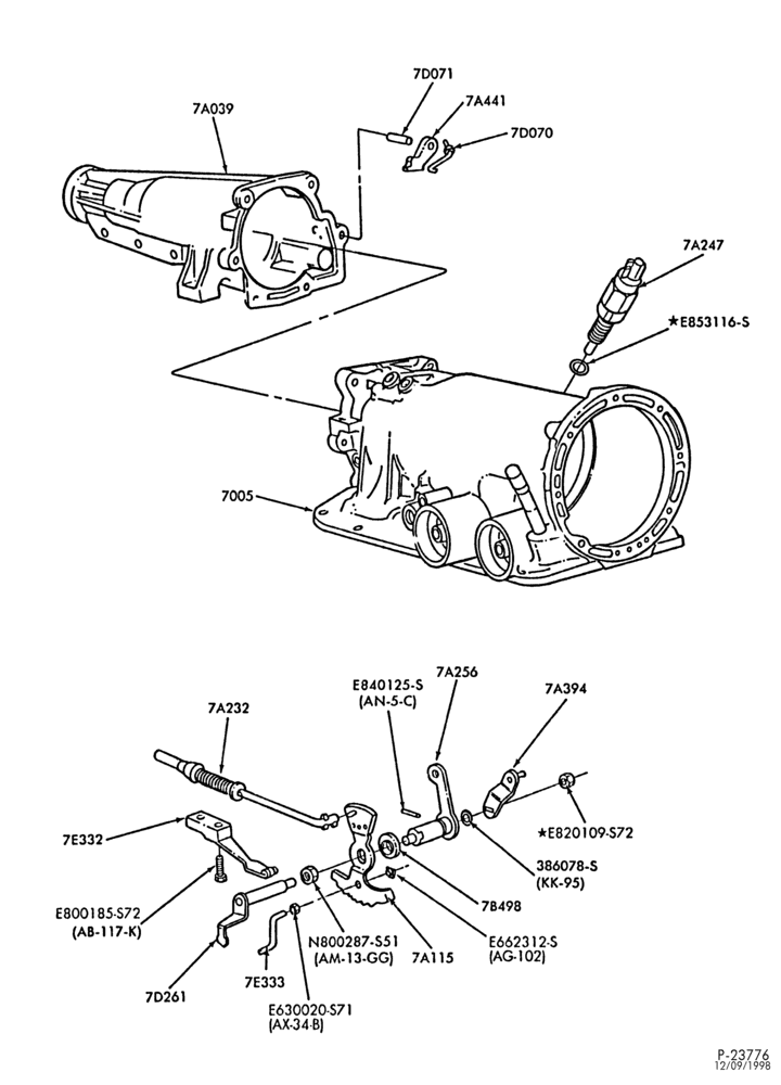 Схема A4LD TYPE - INTERNAL PARTS-A4LD TYPE - manual control linkage & parking pawl