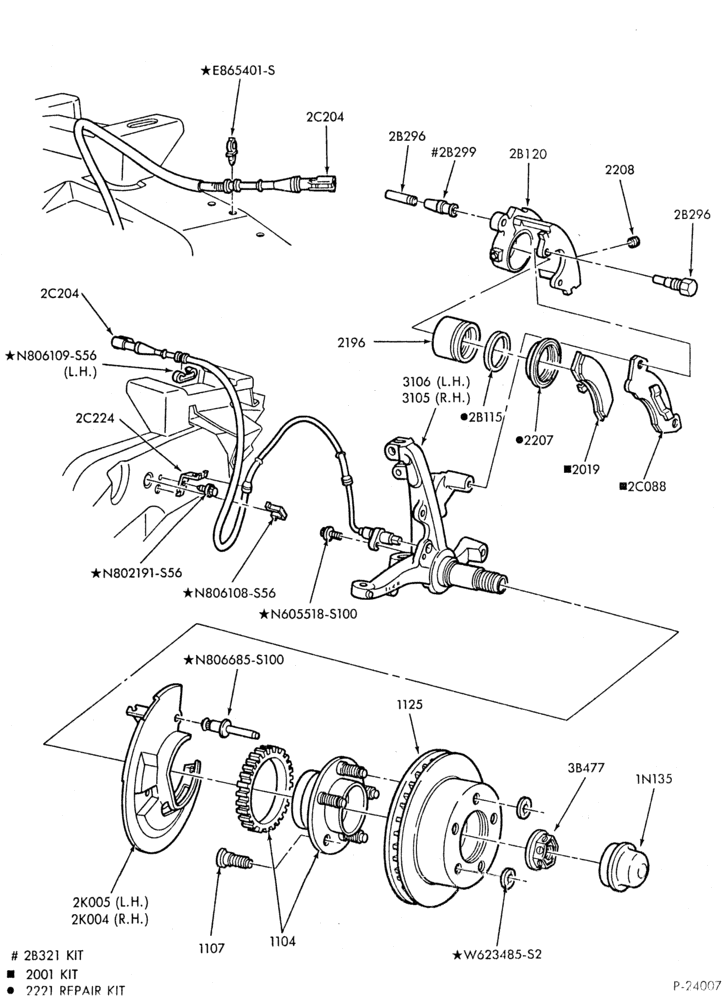 Схема BRAKES-Brake asy. - disc rear - w/anti-lock