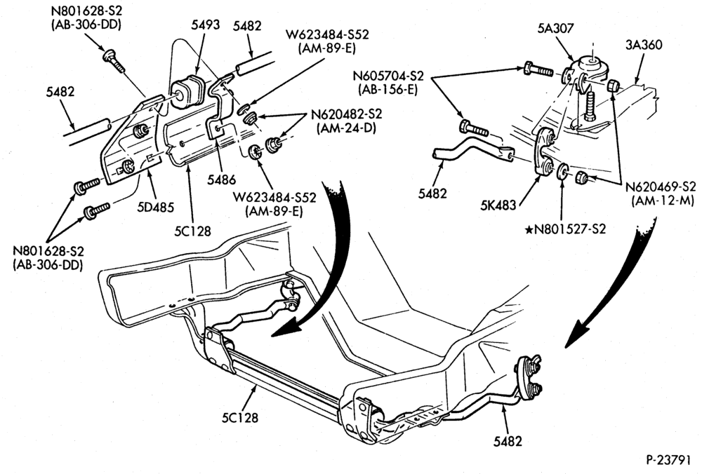 Схема FRAME-FRONT SUSPENSION  - stabilizer bar-F100/150-2/W/D