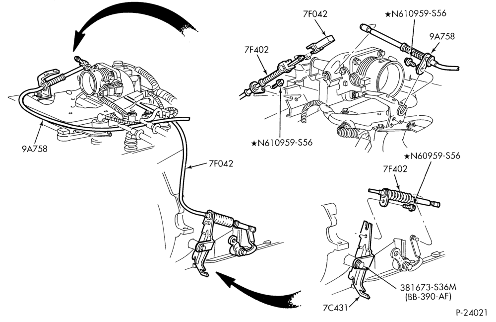 Схема AOD TYPE - EXTERNAL PARTS-AOD TYPE - transmission shift controls